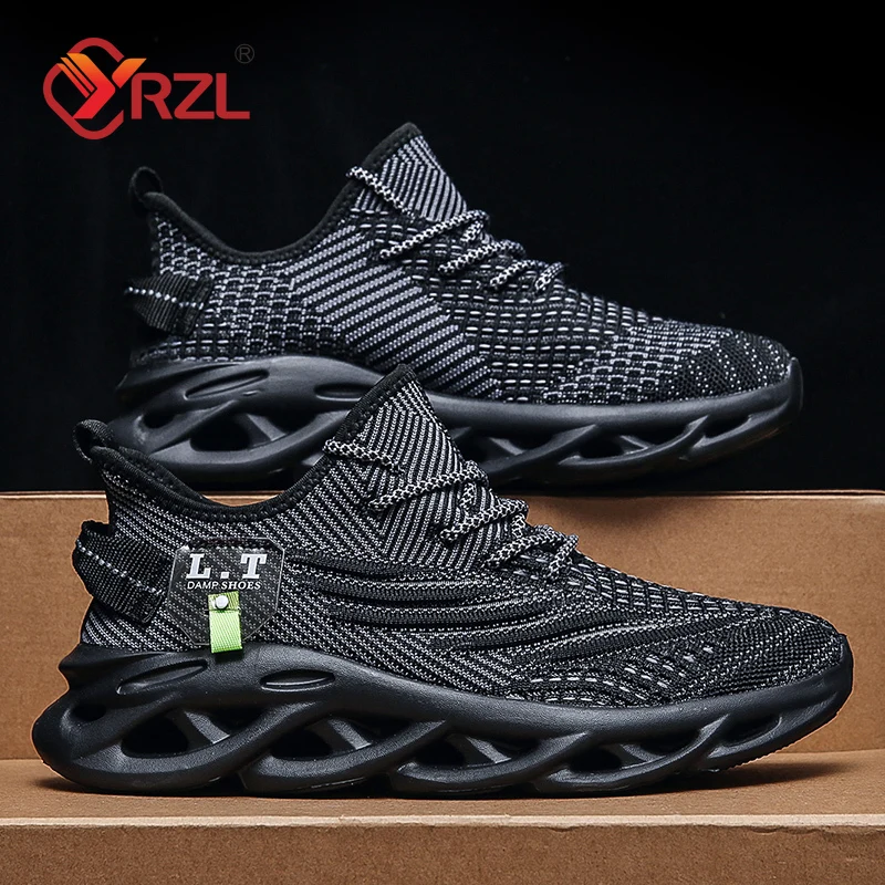 Men Shoes Size 46 - YRZL Men Sports Running Black Jogging