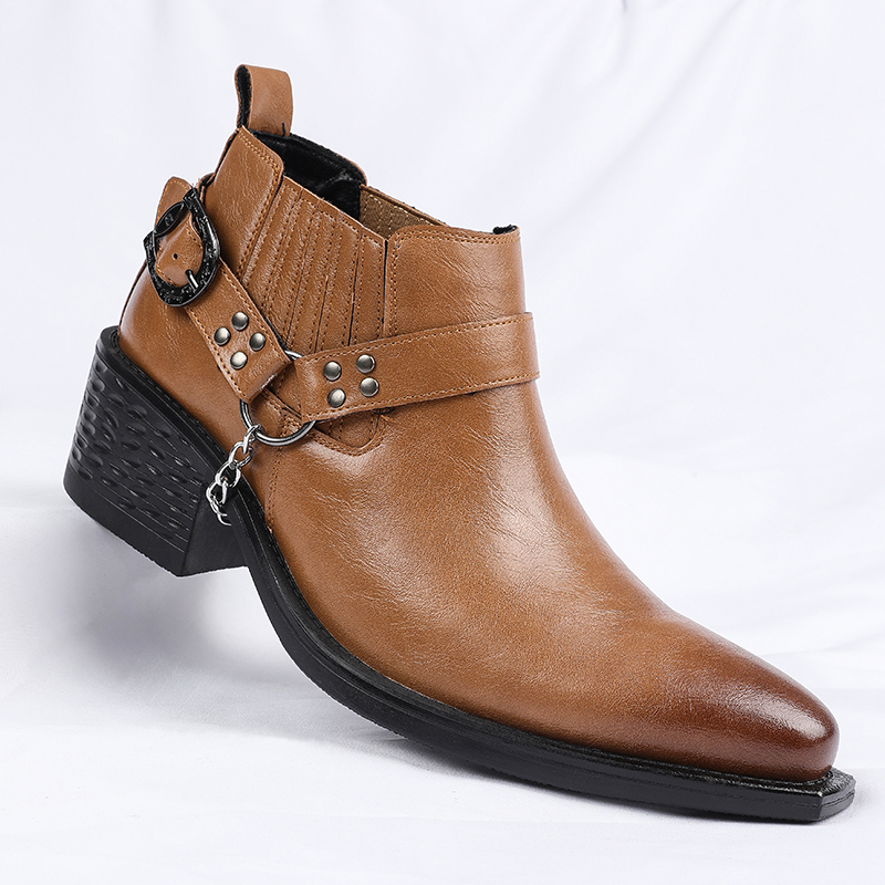 New Brown /Black Cow Leather B - Men Shoes For Wedding recension och pris
