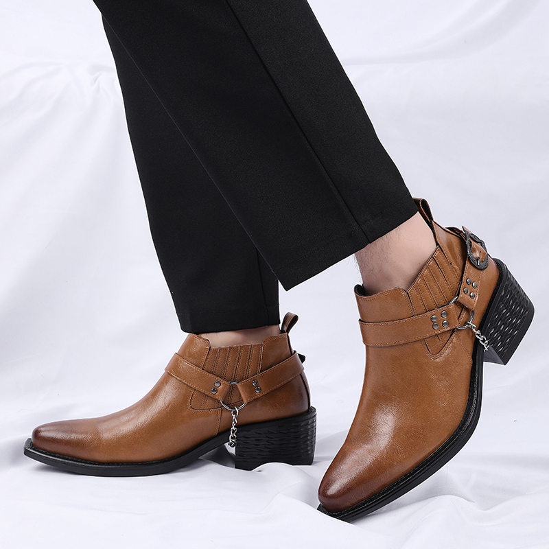 New Brown /Black Cow Leather B - Men Shoes For Wedding recension och pris