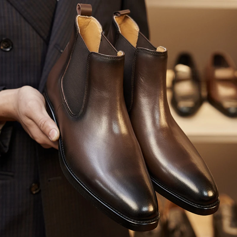 Retro Elegant Mens Chelsea Boo - Men Shoes For Wedding recension och pris