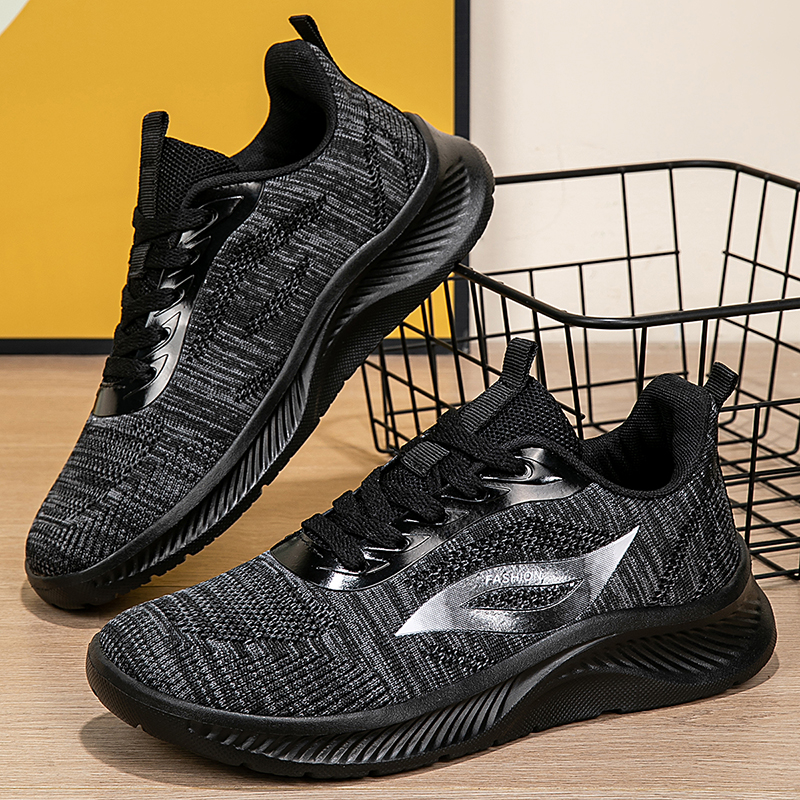 2025 Autumn Black Knitted Shoe - Running Shoes Lightweight recension och pris