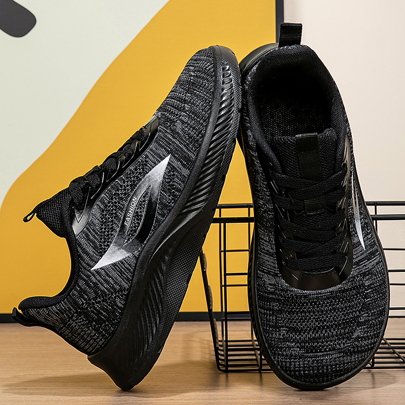 2025 Autumn Black Knitted Shoe - Running Shoes Lightweight recension och pris