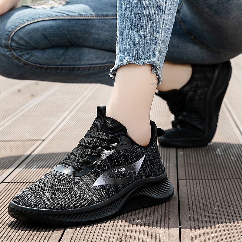2025 Autumn Black Knitted Shoe - Running Shoes Lightweight recension och pris